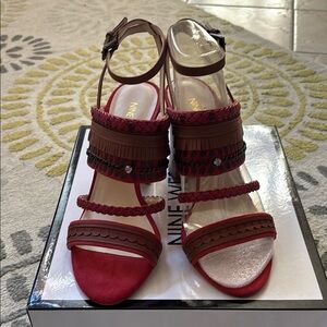 Nine West Women's Red and Brown Sandals